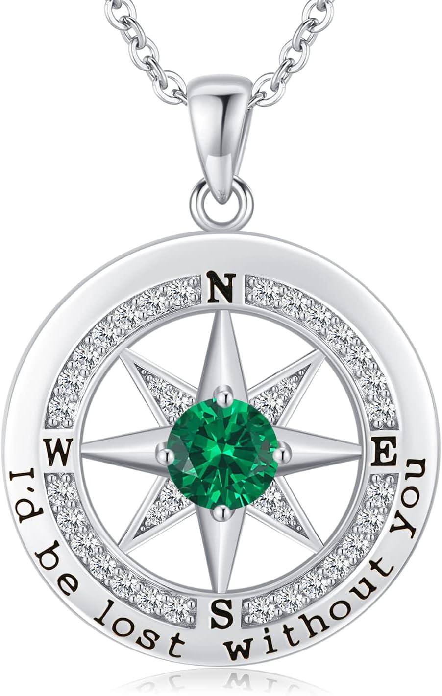 Silver Compass Necklace: Wife's Tested Gift...She'd Be Lost Without This Vintage Charm