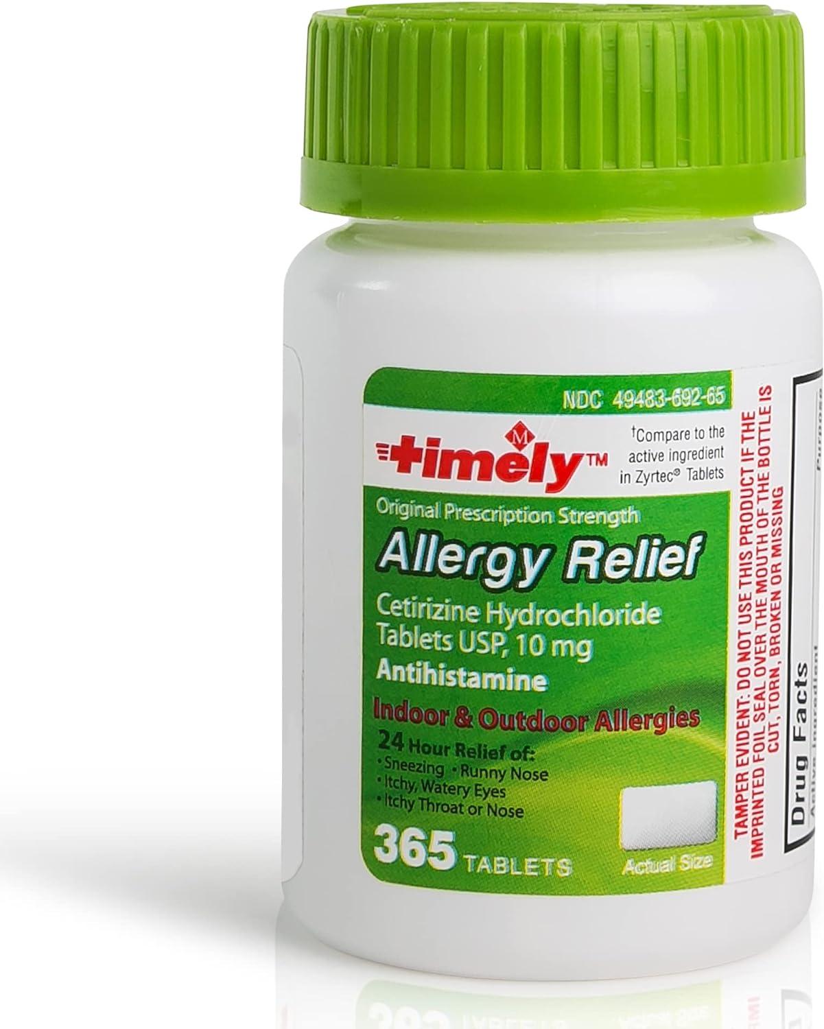 Tested beneﬁts: Cetirizine vs. Zyrtec - Powerful vs. 365 Tablets During Allergies