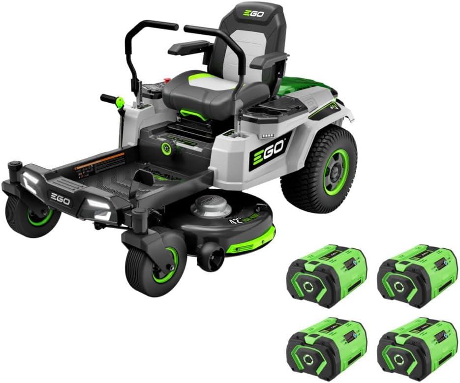 Comparing EGO ZT4204L: 42" Deck vs. 4 Batteries – Tested Use Case for Lawn Care... Surprising Power Boost!