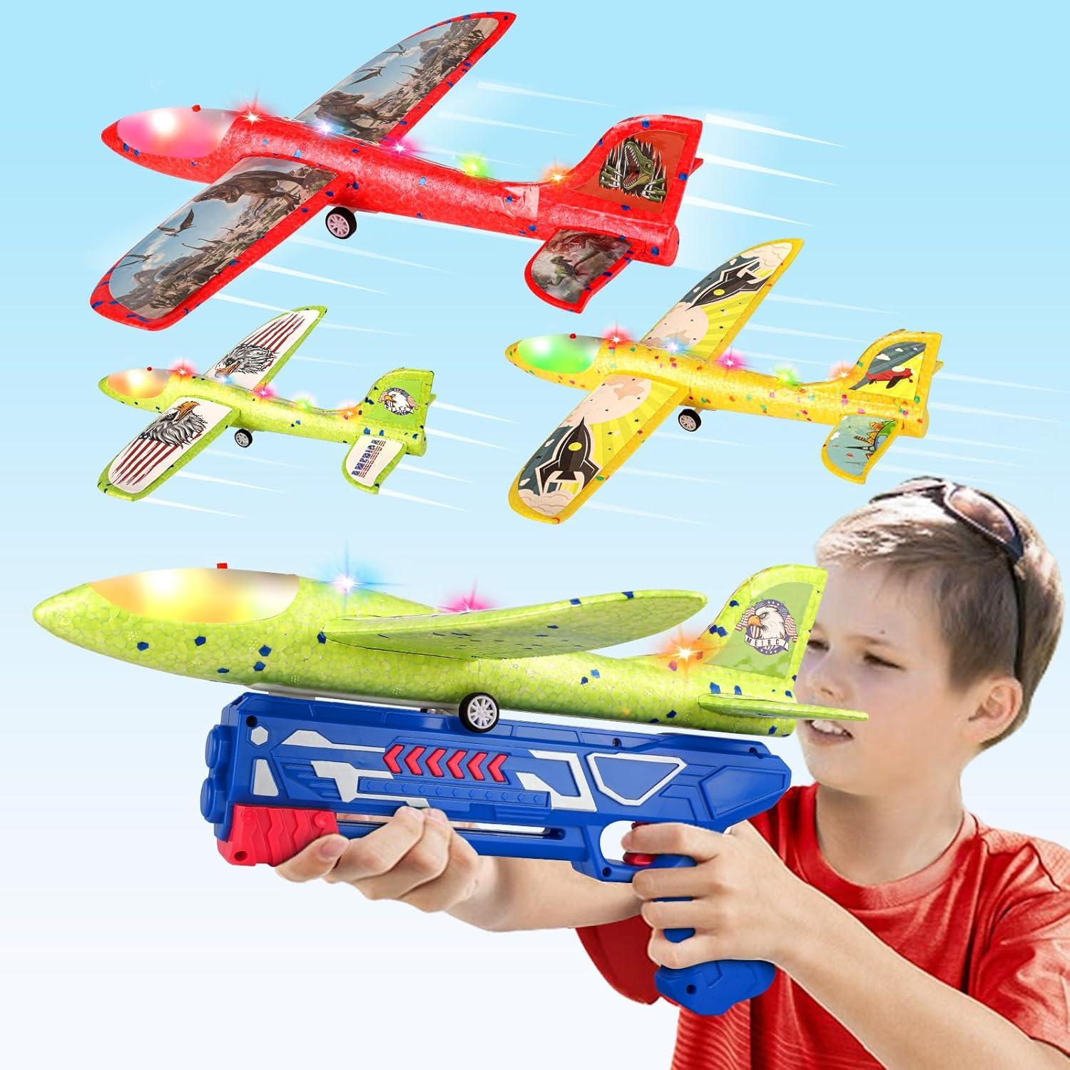 Tested Foam Glider Catapult Toy vs Cat Sticker Benefit For Boys Age 4-10... Fun Outdoor Gift!