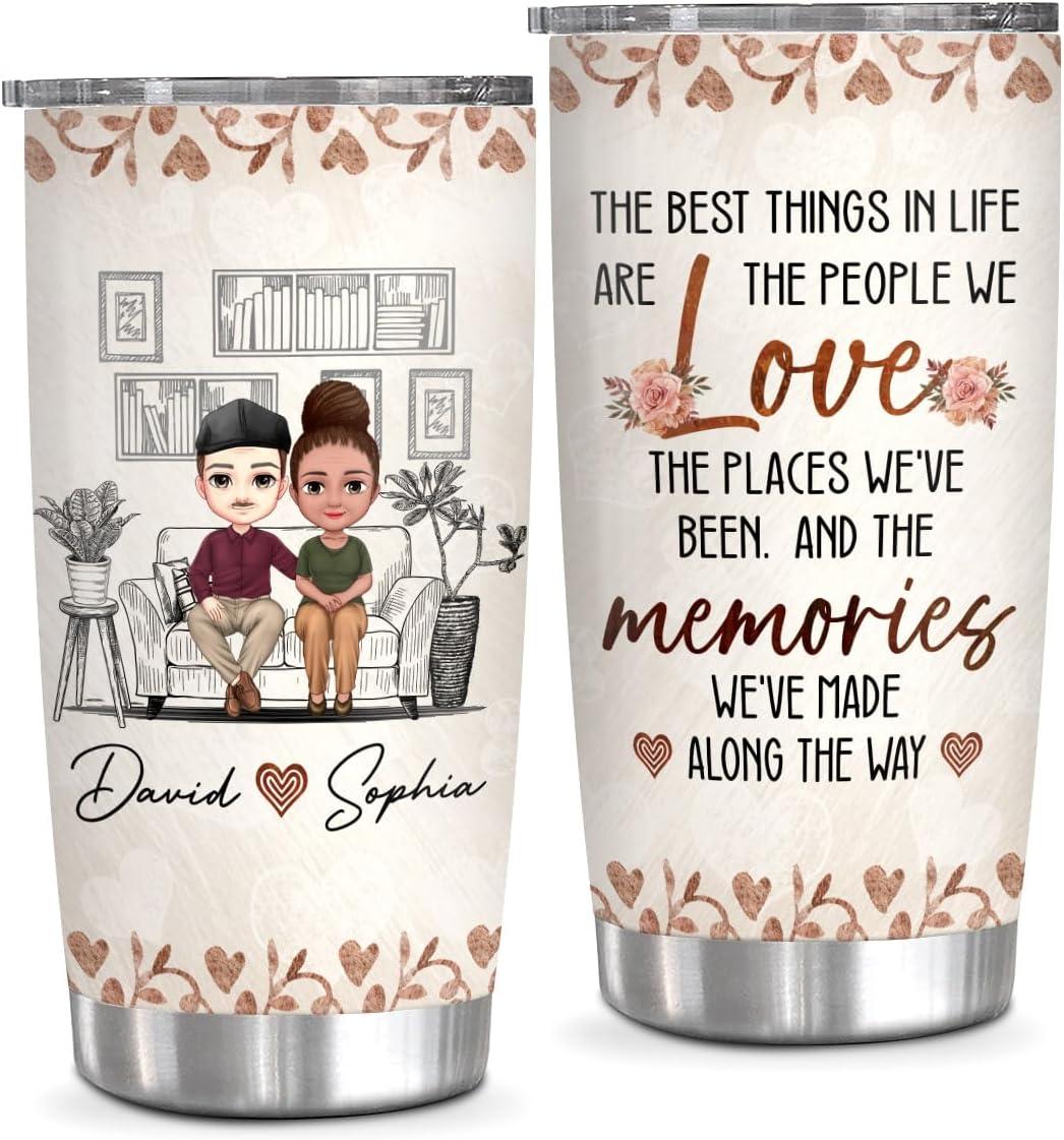 Couple's Tumbler: Love, Places, Tested Memorie(s)... Handcrafted Joy Showdown
