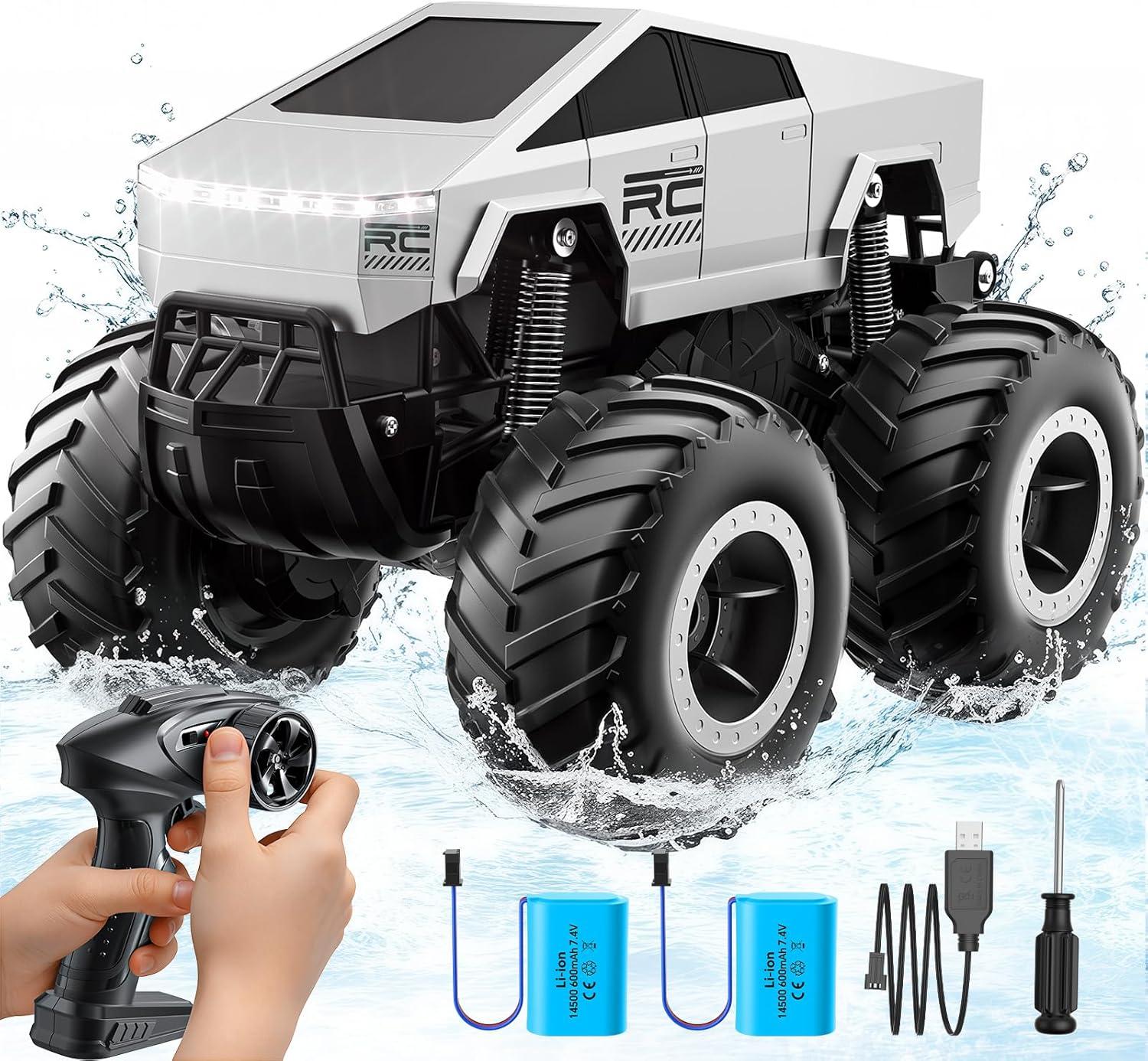 Wow! Remote RC Cybertruck vs Monster… Tested Off-Road! Kids' 4WD Toy