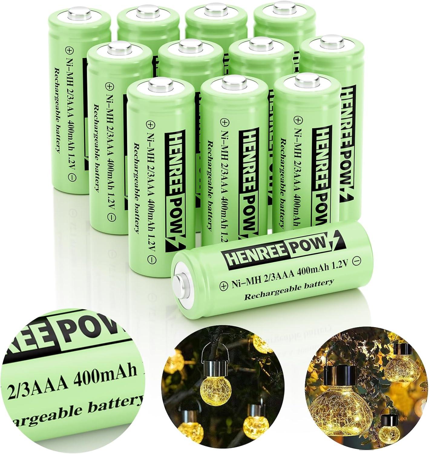 NiMH Batteries: Surprising Power for Solar Lights… Try 2/3AAA vs. AAA!